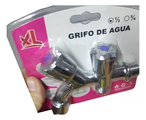 Grifo Doble Salida 1/2 Media Para Lavadora Cocina Jardin 