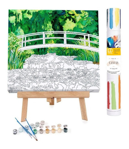 Cuadros Para Pintar Monet Jardín Canvas C/ Pinturas Pincel