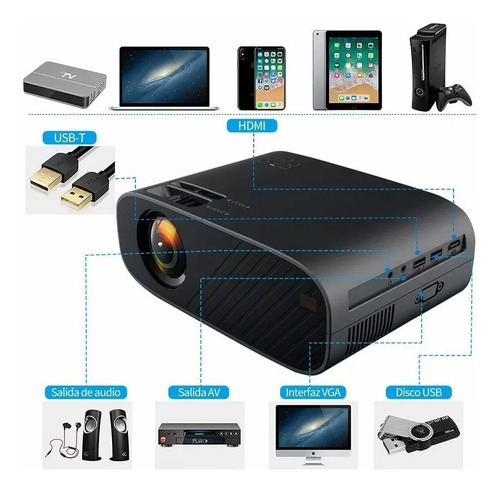 Proyector Mini Portable Android Con Control Remoto