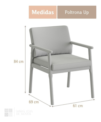 Poltrona Premium Up Com Base De Madeira Nobuck Marrom