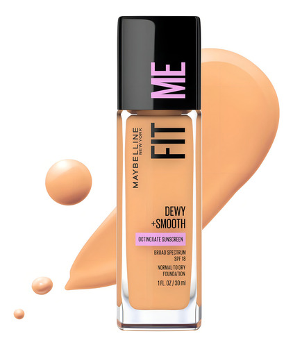 Base LĂquida Maybelline Fit Me Dewy Smooth Bronceado Suave Tono 228 Bronceado Suave
