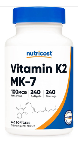 Vitamina K2 100mcg Americano Puro 240 Capsulas