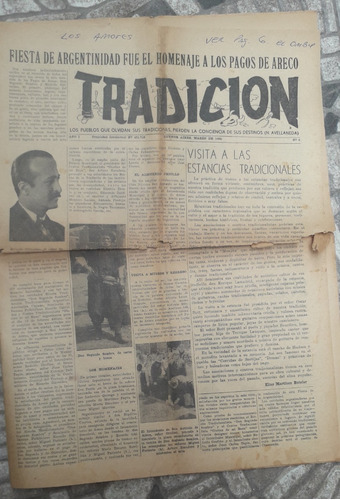 Diario Revista Año 1955 * Tradicion * Raro N° 8 Folklo Areco