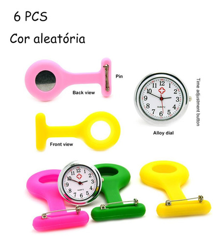 Reloj Lapela Rosa Enfermería Y Salud 6pcs