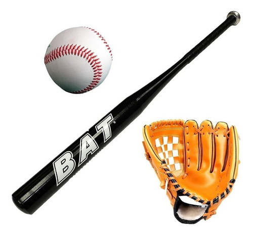 Set De Baseball Bat Aluminio + Guante+ Pelota Beisbol El Rey
