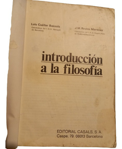 Introducción A La Filosofía.  Cuellar - Rovira