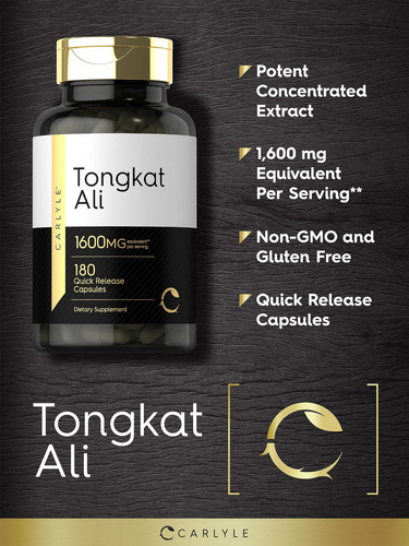 Suplemento Carlyle Tongkat Ali 1600mg 180 Cápsulas