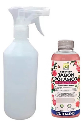 Pulverizador Rociador 1lt Con Ecomambo Jabón Potásico 500ml