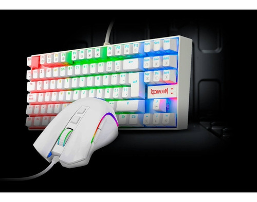 Imagen 7 de 10 de Combo Teclado Y Mouse Redragon Kumara K552rgb-ba-w Español