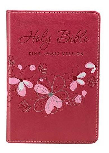 Book : Kjv Holy Bible, Compact Floral Pink Faux Leather...