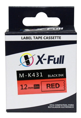 Fita Compativel Para M-k431 Brother Pt-80 Pt-90 Vermelho