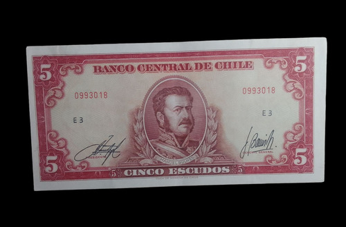 Billete Chile 5 Escudos Inostroza Barrios E3 7 Dígitos 