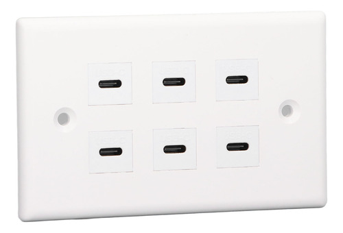 Receptáculo Usb De 6 Puertos, Salida Tipo C, Ancho De Pared