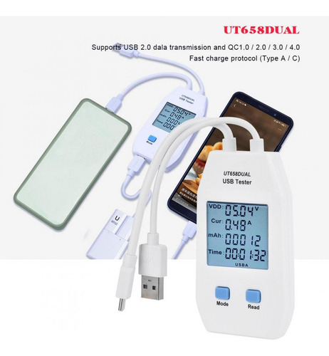 Uni-t Lcd Usb Tester Detector Digital Voltímetro Amperímetro