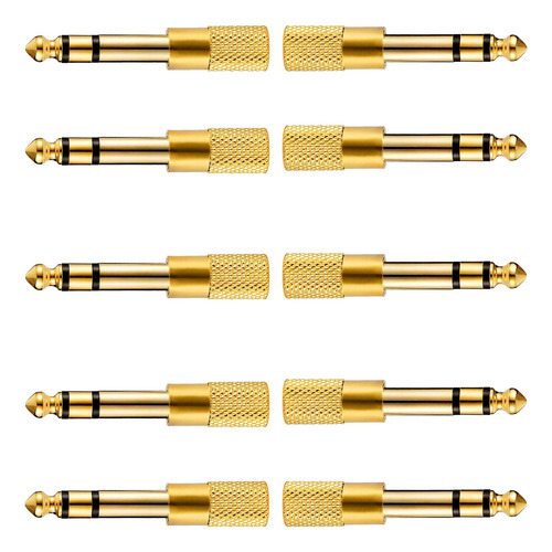 10 X Adaptador De Audio Estereo 6.5mm A 3.5mm Plug Auxiliar