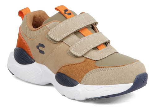 Tenis Para Niño Cómodos Ajuste De Velcro Charly Taupe Tallas 15-21 Mod. 1069913
