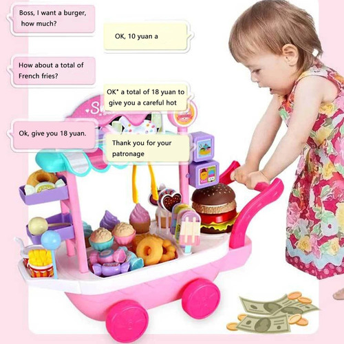 Set Juguetes Para Niños Con Carrito Helados Y Caramelo