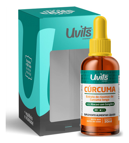 Curcuma Longa Pura Liquida 30ml Abacaxi Com Gengibre - Uvits