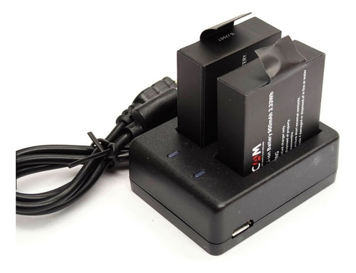 Carregador + 2 Bateria Pra Sjcam Sj4000 Sj5000 Sj9000 Sj8000