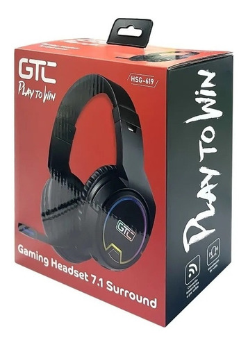 Imagen 3 de 4 de Auriculares Gamer Inalámbricos Gtc Hsg-619 Negro Play to Win