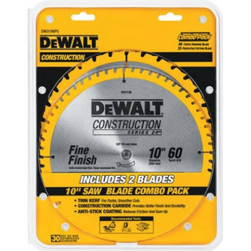 Dewalt Dw3106p5 60tooth Crosscutting Y 32tooth Paquete De Co