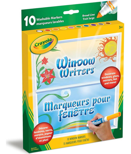Marcadores Lavables Crayola 10 Piezas Para Ventana