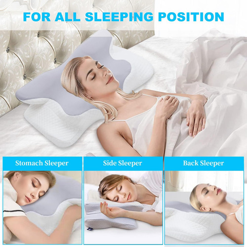 Almohada Ortopédica Cojín Cuello Memory Foam Cervical
