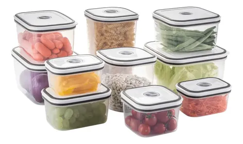Conjunto de 10 Potes Herméticos de Plástico Electrolux