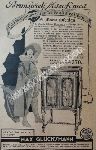 Cartel Retro Antiguo Radios Brunswick 1927 /319