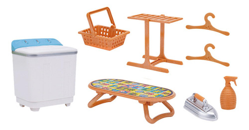 Kit De Lavadora En Miniatura Para Casa De Muñecas, Juego De