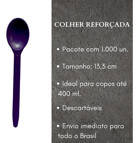 Colher Açaí Roxa - Pc 1.000 Unidades.