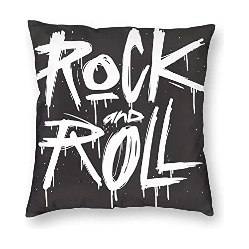 Funda Decorativa Cojín Diseño De Música Rock And Rol...