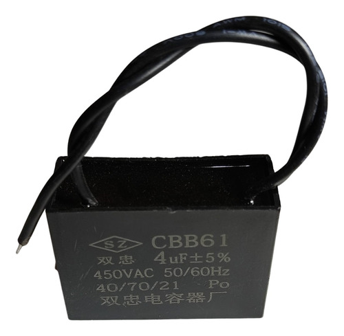 Capacitor Metal Film Cbb61 4uf 450v 60hz Cp-4uf-450v