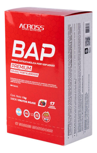 Suplemento Recuperador En Monodosis Post Esfuerzo BAP Across Frutos Rojos