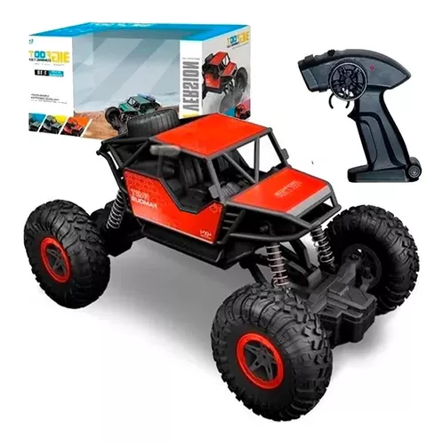 Carro Carrinho Controle Remoto 4x4 Grande Elétrico Recarregavel Diversas  Cores 1:18 Rock Crawler Acelera Terra Pedras