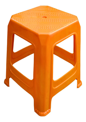 Banco De Plástico 10 Piezas Reforzado Uso Rudo Negocio Plastico Naranja