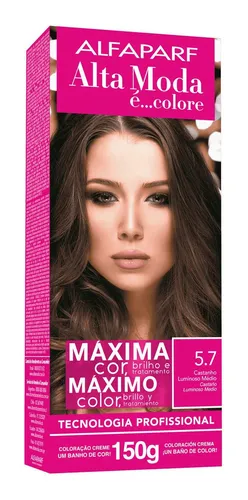 comprar Tintura Alfaparf Alta moda é colore Pigmentos micronizados concentrados tom 5.7 castanho luminoso médio para cabelo