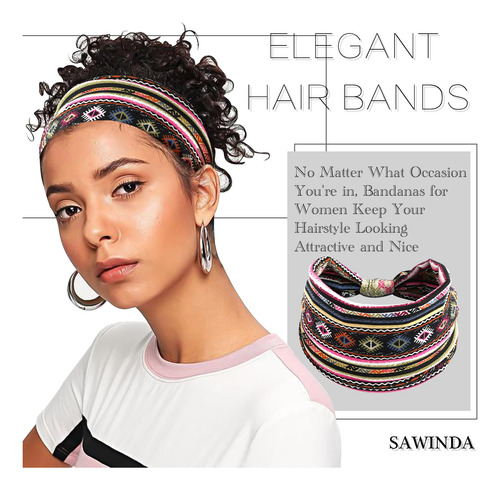 Paquete De 6 Diademas Bohemias Para Mujer, Bandas Anchas
