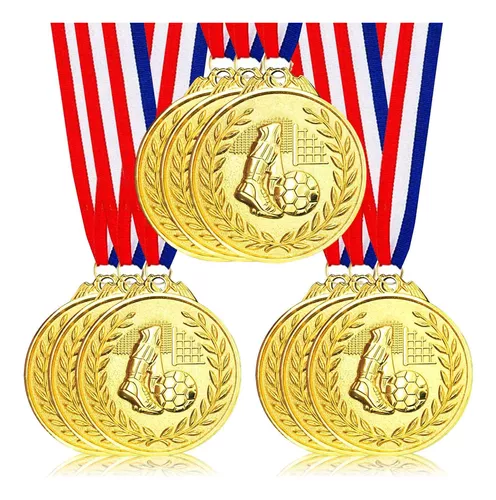  LZHZH Paquete de 12 medallas de fútbol para niños