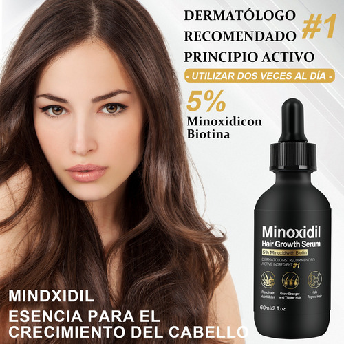 Minoxidil 5% Tratamiento Para Cabello Y Barba 60ml + Peine
