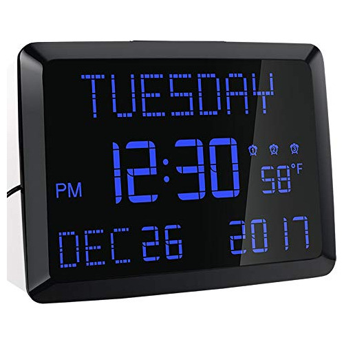 Reloj De Pared Digital 11 5 Pantalla Extra Grande Calen...