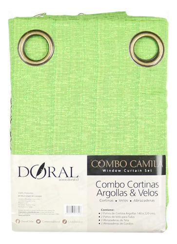 Cortina 1.40x2.20mt Camila 8un Argolla Doral