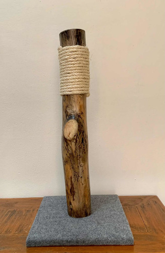 Poste Rascador Para Gato 100% Natural Tronco Árbol Yute