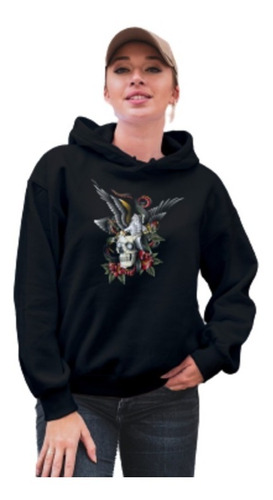 Sudadera Hoodie Estampada Cultura Mexa Aguila Craneo D003