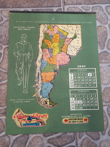 Almanaque Publicitario Pantalones Trabajo Coppa Y Chego 1961