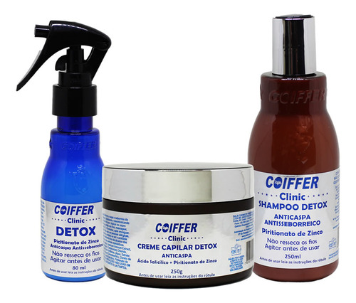 Kit Manutenção Detox Anticaspa Coiffer (3un)
