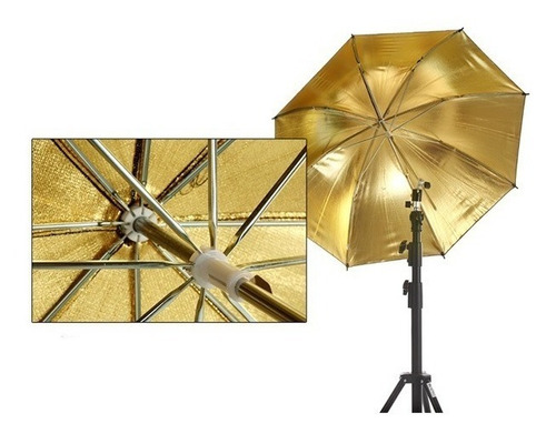 Sombrinha Refletora Dourada 84cm Rebatedora Flash Estúdio