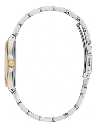Reloj Bulova Mujer 98p232 Correa Bitono Plateado/Dorado Bisel Dorado Fondo Blanco Madre Perla