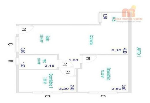 Imagem 16 de 18 de Apartamento Com 2 Dormitórios À Venda, 56 M² Por R$ 209.900,00 - Estância Balneária Belmira Novaes - Peruíbe/sp - Ap0571