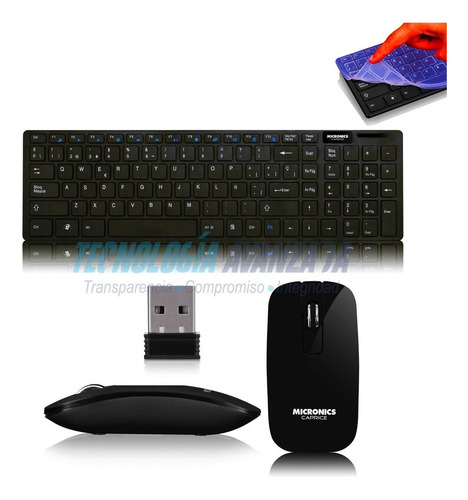 Kit Inalambrico Micronics Caprice Teclado + Mouse + Pad Gel